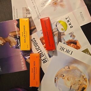 Brand new unused Phlur perfume 2ml testers with various fragrance sample sheets